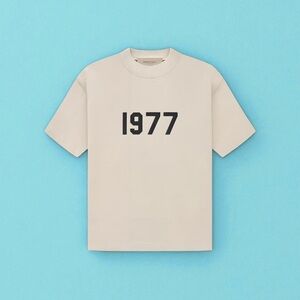 Essentials Cream Tee with Black 1977 Print